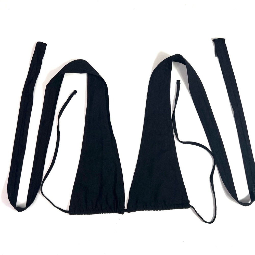 OW Collection Crete Linen Blend Wrap Top Size Small - Picture 3 of 9